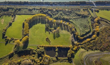 Aerial view, Alte Lippe in the district Bockum-Hövel in Hamm, Ruhr area, North Rhine-Westphalia,