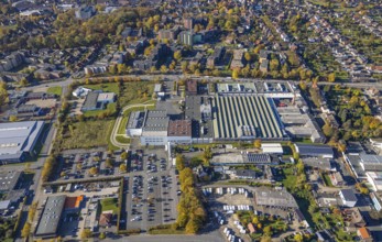 Aerial view, Hella GmbH in the district Bockum-Hövel in Hamm, Ruhr area, North Rhine-Westphalia,