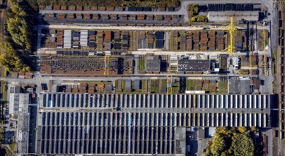 Aerial view, Mannesmann Precision Tubes / Mannesmann Line Pipe Lager am Datteln-Hamm-Kanal im