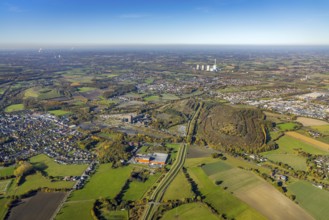 Aerial view, Kissinger Höhe slag heap and Ost Zeche Heinrich Robert colliery with hammerhead tower