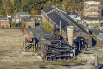 Aerial view, CreativRevier Hamm at the former Ost Zeche Heinrich Robert colliery with hammerhead