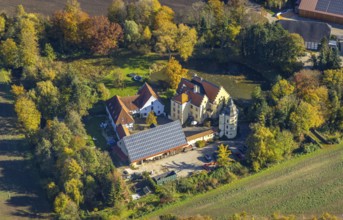 Aerial view, Haus Reck in Lerche in the Overberge district of Bergkamen, Ruhr area, North