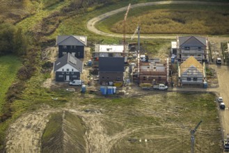 Aerial view, construction area Heimshof Ost at Sachsenring in the district Heessen in Hamm, Ruhr