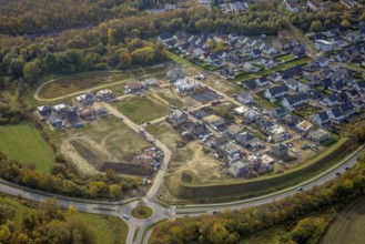 Aerial view, construction area Heimshof Ost at Sachsenring in the district Heessen in Hamm, Ruhr
