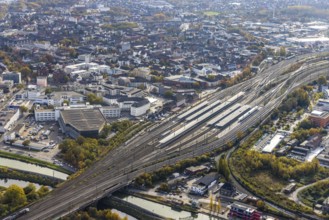 Aerial view, Hamm central station in the district Mitte in Hamm, Ruhr area, North Rhine-Westphalia,