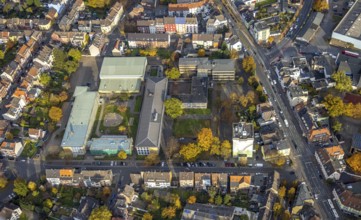 Aerial view, Eduard-Spranger-Berufskolleg and Friedrich-List-Berufskolleg and Vorheider Weg bunker