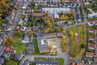Aerial view, St. Boniface Catholic Church, St. Boniface Senior Citizens' Centre and St. Boniface
