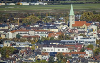 Aerial view, city centre view with former Isenbeck brewery location, St. Marien-Hospital Hamm and