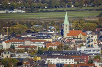 Aerial view, city centre view with former Isenbeck brewery location, St. Marien-Hospital Hamm and