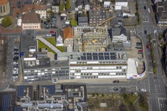 Aerial photo, Widumstraße construction site for new WA office building, Westfälischer Anzeiger,