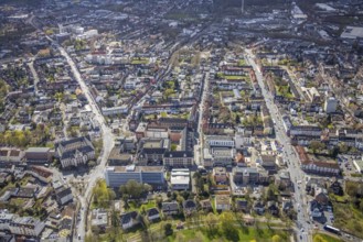 Aerial view, city centre view with town hall, prison and employment agency Hamm, centre, Hamm, Ruhr