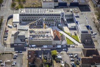 Aerial photo, Widumstraße construction site for new WA office building, Westfälischer Anzeiger,