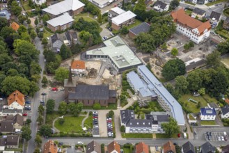 Aerial view, Caritas retirement home St. Josef, cath. Heilig Kreuz Kirche, Haus der Begegnung,