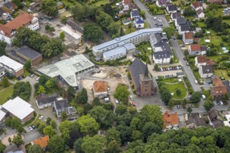 Aerial view, Caritas retirement home St. Josef, cath. Heilig Kreuz Kirche, Haus der Begegnung,
