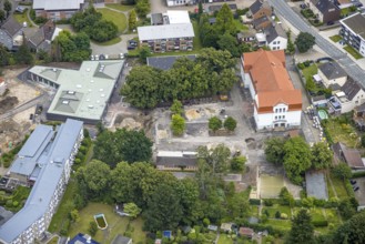Aerial view, Caritas retirement home St. Josef, cath. Heilig Kreuz Kirche, Haus der Begegnung,