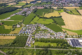 Aerial view, workers' housing estate Wittekindstraße, Wittekindsiedlung, Bockum-Hövel, Hamm, Ruhr