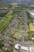 Aerial view, workers' housing estate Isenbecker Hof, Juffernbuschstraße, Herringen, Hamm, Ruhr