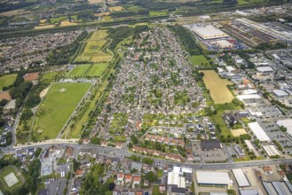 Aerial view, workers' housing estate Isenbecker Hof, Juffernbuschstraße, Herringen, Hamm, Ruhr