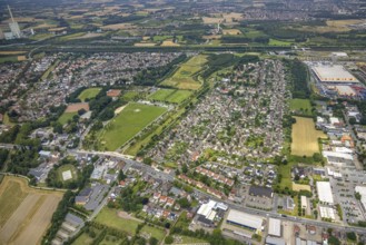 Aerial view, workers' housing estate Isenbecker Hof, Juffernbuschstraße, Herringen, Hamm, Ruhr