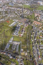 Aerial view, commercial area Am Hülsenbusch with new development area Am Beisenkamp, centre, Hamm,