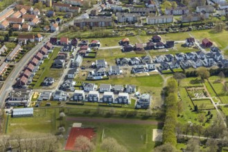 Aerial view, housing estate and development area Auf dem Beisenkamp, centre, Hamm, Ruhr area, North