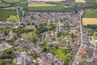 Aerial photograph, Bockum cemetery and view of Bockum-Hövel, Hamm, Ruhr area, North