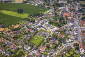 Aerial view, construction site, construction area Dörholtstraße and Am Sportfreundeplatz,