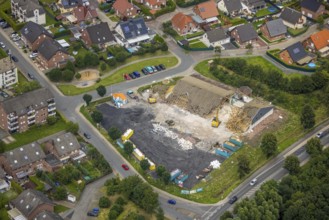 Aerial view, Am Dahlhof demolition Aldi supermarket for new building, Bockum-Hövel, Hamm, Ruhr