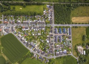 Aerial view, workers' housing estate Wittekindstraße, Wittekindsiedlung, Bockum-Hövel, Hamm, Ruhr