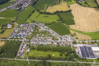 Aerial view, workers' housing estate Wittekindstraße, Wittekindsiedlung, Bockum-Hövel, Hamm, Ruhr