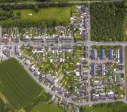 Aerial view, workers' housing estate Wittekindstraße, Wittekindsiedlung, Bockum-Hövel, Hamm, Ruhr