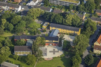 Aerial photo, Erich-Kästner-Schule, Heessen, Hamm, Ruhr area, North Rhine-Westphalia, Germany,