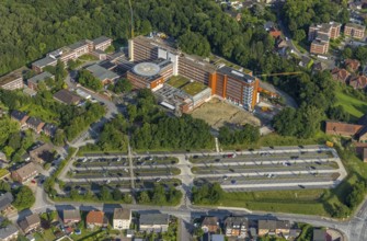 Aerial view, St. Barbara-Klinik, Heessen, Hamm, Ruhr area, North Rhine-Westphalia, Germany, Am