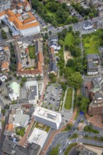 Aerial view, Stadtwerke Hamm, Lutherkirche, Rosengarten and Südring, centre, Hamm, Ruhr area, North
