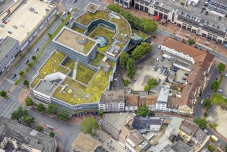 Aerial view, shopping centre, planned demolition of residential building at Ritterstraße 40, Mitte,