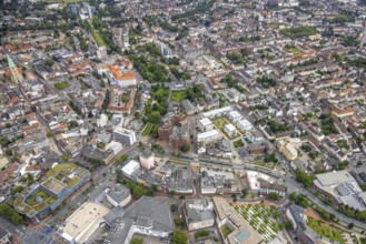 Aerial view, City Neue Bahnhofstraße corner Friedrichstraße, Westentorbunker, Mercure Hotel Hamm,