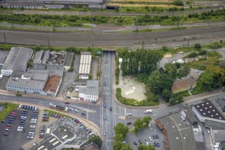Aerial view, intersection Alleestraße and Östingstraße, Autohaus 2000, Mitte, Hamm, Ruhr area,