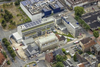 Aerial photo, Widumstraße construction site for new WA office building, Westfälischer Anzeiger,
