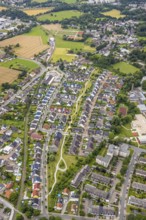 Aerial view, residential area Marker Dorfstraße, Karl-Mecklenbrauck-Weg, Kurt-Witte-Weg, Uentrop,