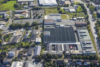 Aerial view, Römerstraße industrial estate with Hella GmbH Hueck und Co. plant in the Bockum-Hövel