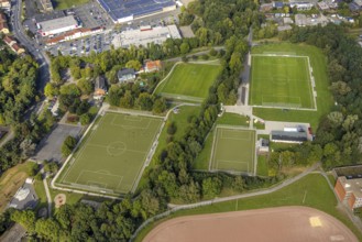 Aerial view, sports facility Adolf-Brühl-Stadion in the district Bockum-Hövel in Hamm, Ruhr area,