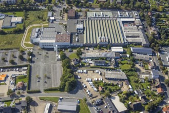 Aerial view, Römerstraße industrial estate with Hella GmbH Hueck und Co. plant in the Bockum-Hövel