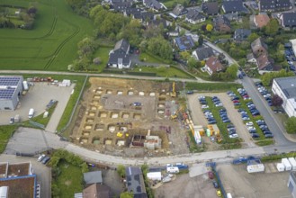 Aerial view, construction site at Humboldtstraße, Hetterscheidt, Heiligenhaus, Ruhr area, North