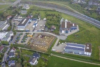 Aerial view, construction site at Humboldtstraße, Hetterscheidt, Heiligenhaus, Ruhr area, North