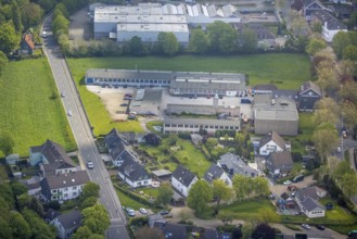 Aerial view, company premises Schwepper Beschlag GmbH, Hetterscheidt, Heiligenhaus, Ruhr area,