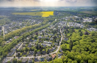Aerial view, residential area Abtskücher Straße, Baumnamenstraßen, Hetterscheidt, Heiligenhaus,