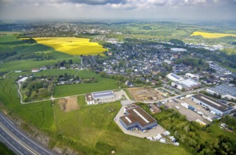 Aerial view, construction site at Humboldtstraße, Hetterscheidt, Heiligenhaus, Ruhr area, North