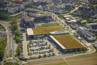 Aerial view, local supply centre Höseler Straße, residential area with island name, Heiligenhaus,
