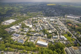Aerial view, commercial area Weilenburgstraße, Hasselbeck, Heiligenhaus, Ruhr area, North