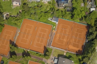 Aerial view, tennis courts TC Blau-Weiß 02 Heiligenhaus, Hasselbeck, Heiligenhaus, Ruhr area, North